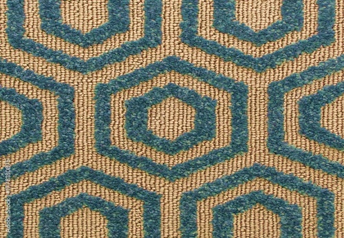 background texture of the carpet with hexagonal paving motif