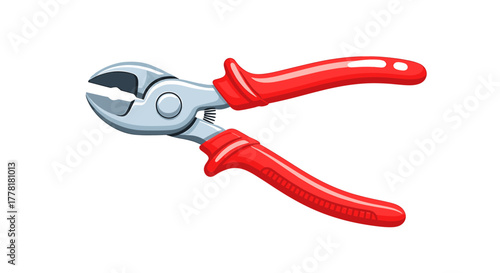 Vibrant Red Handled Cutting Pliers Tool on a Clean White Surface