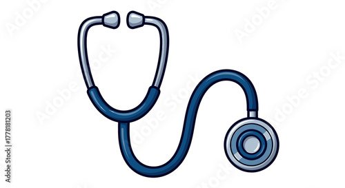 Medical Stethoscope Illustration for Healthcare on Clean White Background