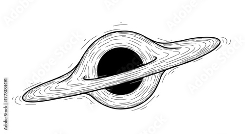 Artistic Rendition of a Black Hole with Gravitational Lensing Effect