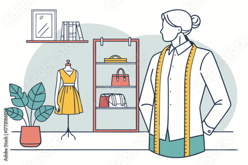 Fashion designer in studio