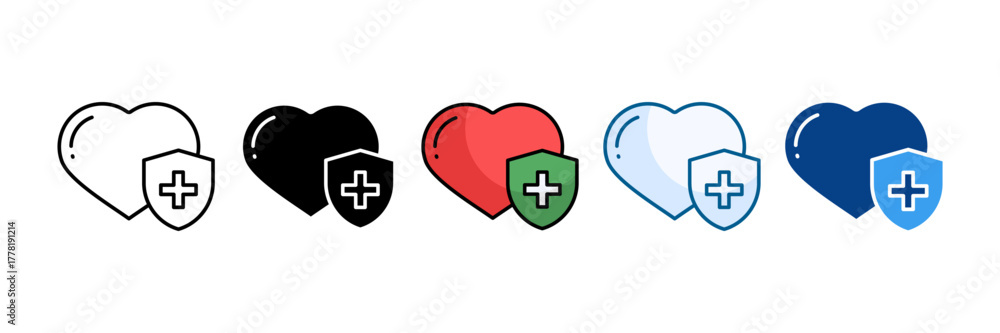 Fototapeta premium Health Icon Set Multiple Style Collection