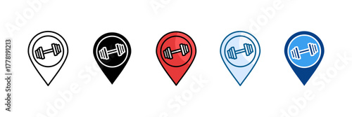 Location Icon Set Multiple Style Collection