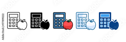 Calories Calculator Icon Set Multiple Style Collection