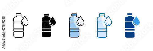 Mineral Water Icon Set Multiple Style Collection
