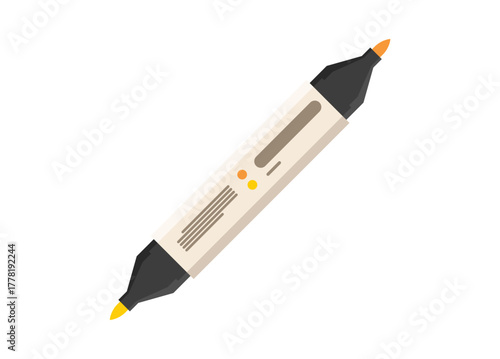 Double tip marker. Simple flat illustration.