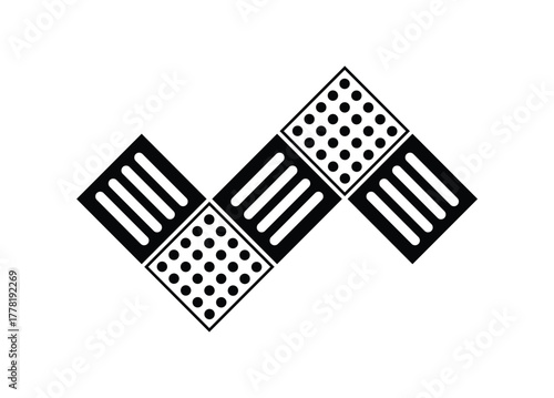 Guiding block. Simple illustration in black and white.