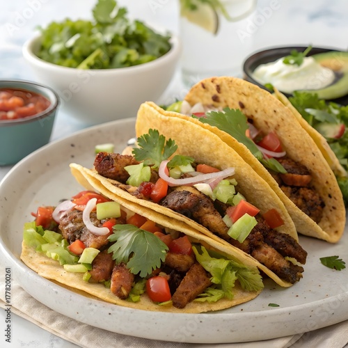 Crispy Tex-Mex tacos with seasoned ground beef, lettuce, and cheese in a hard shell
