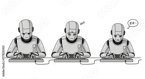 vector illustration of a workers robot