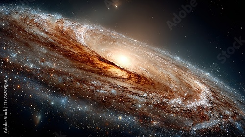 Wallpaper Mural Spiral galaxy with bright center against a dark space background. Torontodigital.ca