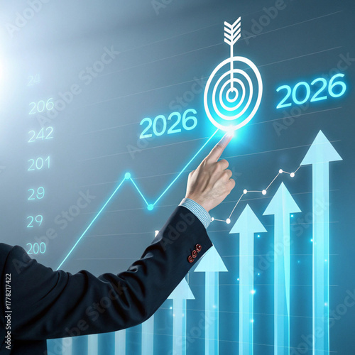 Achieving business goals in 2026 with strategy and investment growth concept