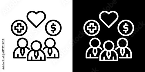Employee Wellbeing  Icon Of Line Black And White Style 