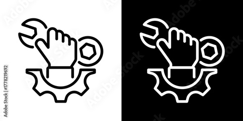 Repair  Icon Of Line Black And White Style 