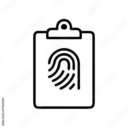 A close-up of a clipboard with a fingerprint, illustrating security and identification