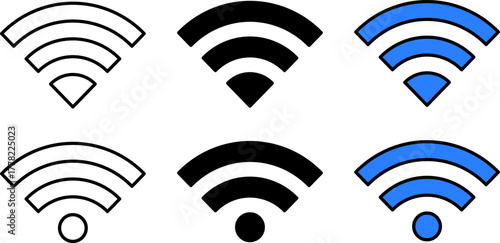 Wireless Connection Icons A Set of Wifi Signals for Modern Connectivity