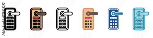 Door Lock Mini Illustration Icon. Use For Modern Concept, Print, Ui, Ux Kit, Web And App Development. Vector Related To Technology, Smart Home And More