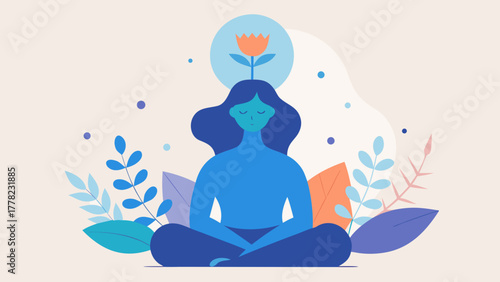 silhouette of a woman meditating