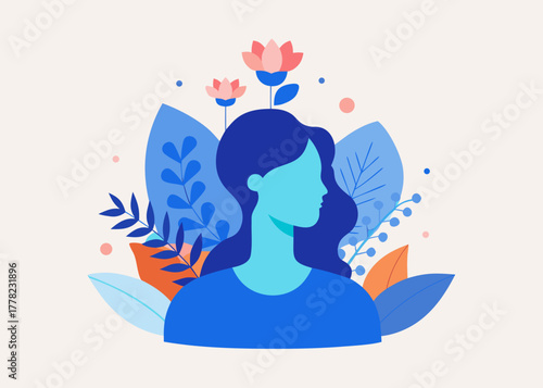 vector illustration of a girl with wings