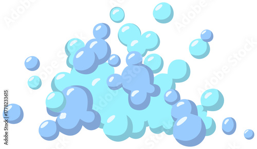 Soap Foam Bubbles Vector Illustration. Editable Color Vector