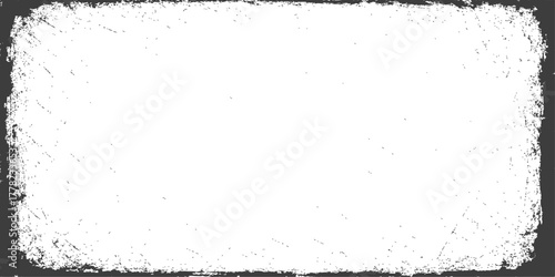 Old vintage black and white grunge frame with textured dirty surface and rough paint pattern