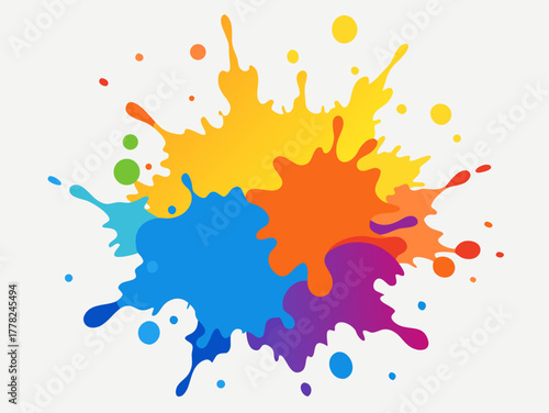 colorful ink splashes vector 