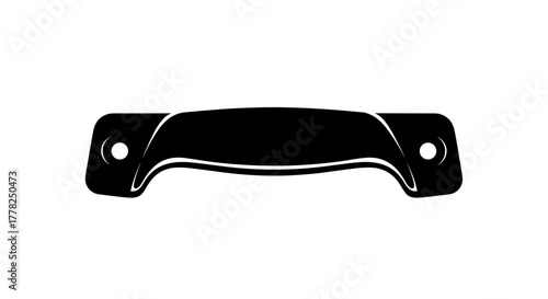 Sleek modern black handle design isolated on white background, perfect for furniture or interior design projects