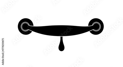 Elegant black door handle with drop silhouette, perfect for modern home design and architectural concepts