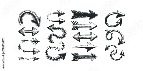 Collection of Hand Drawn Arrows and Pointers