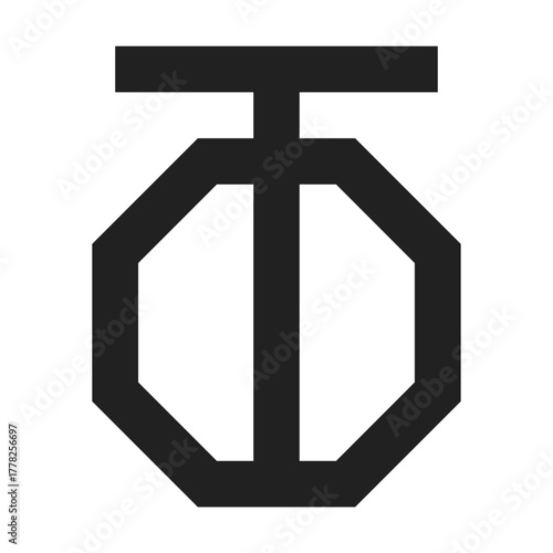 manganese alchemy line icon – geometric mystical design