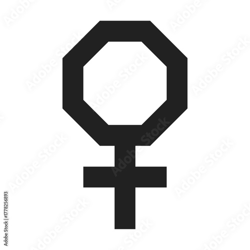 venus alchemy line icon – geometric mystical design