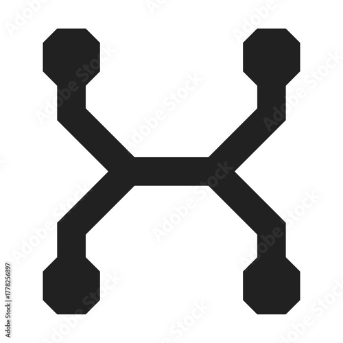 tin alchemy line icon – geometric mystical design