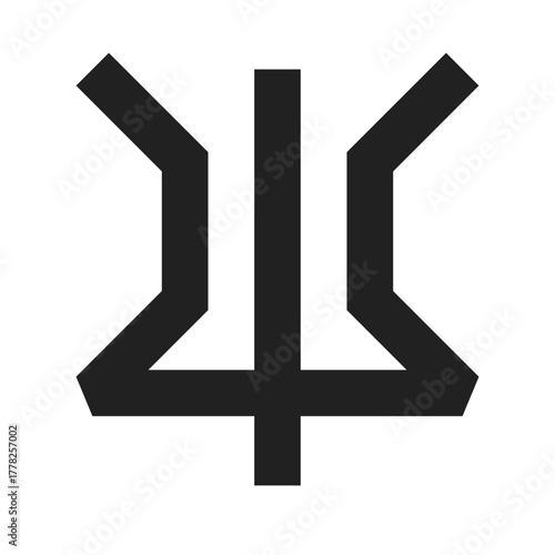 bismuth (newton) alchemy line icon – geometric mystical design