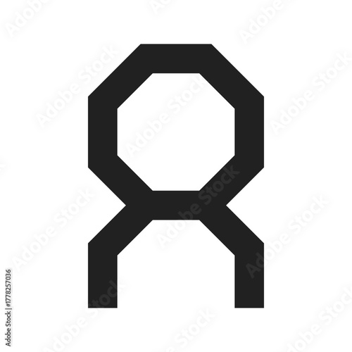 cobalt alchemy line icon – geometric mystical design