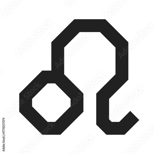 leo (digestion) alchemy line icon – geometric mystical design