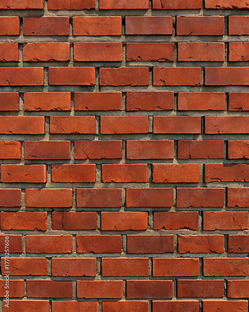 Obraz premium Classic Red Brick Wall Texture with Deep Mortar