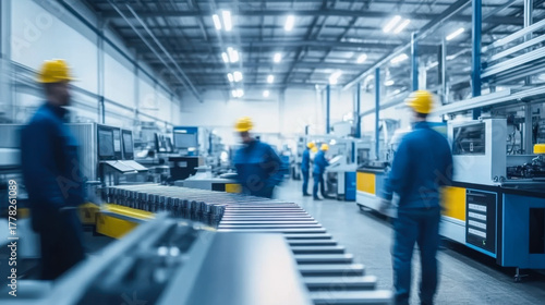 Wallpaper Mural Workers with printing machine in food packaging printing factory Torontodigital.ca