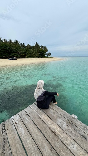 Peaceful Moment by the Tropical Beach