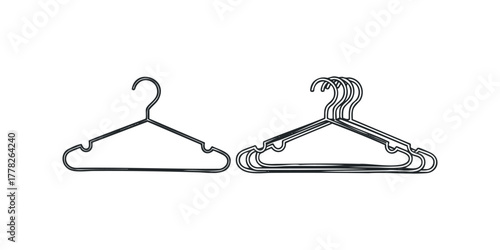 Hand drawn clothes hangers group