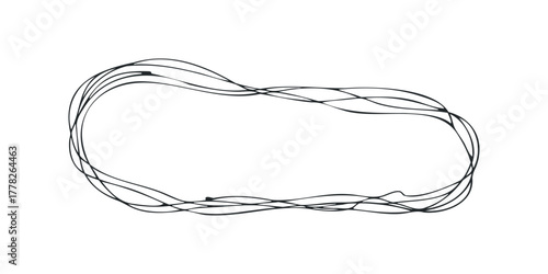 Hand drawn abstract organic line border