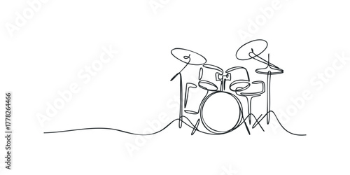 Drum Kit Single Line Drawing