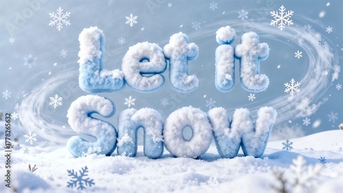 Let It Snow Fluffy Letters Winter