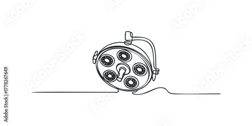 Medical surgical lamp single line drawing