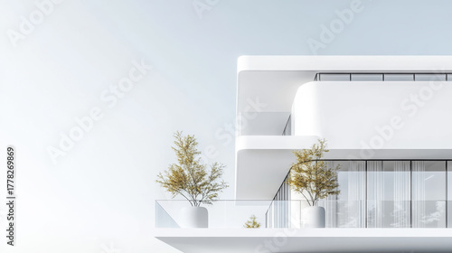 white tone minimalist architecture
