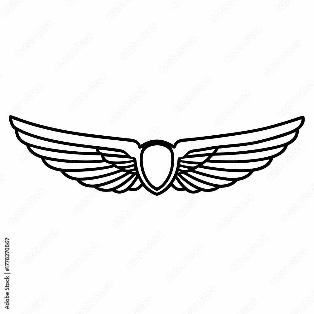 Naklejka premium Flying eagle with wide wings vector illustration