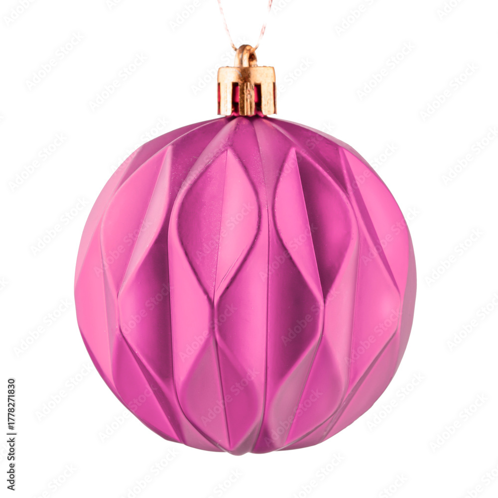 Obraz premium Christmas balloon isolate, Bright pink ornament adds festive cheer for Christmas and New Year celebrations, highlighting seasonal joy and decorations