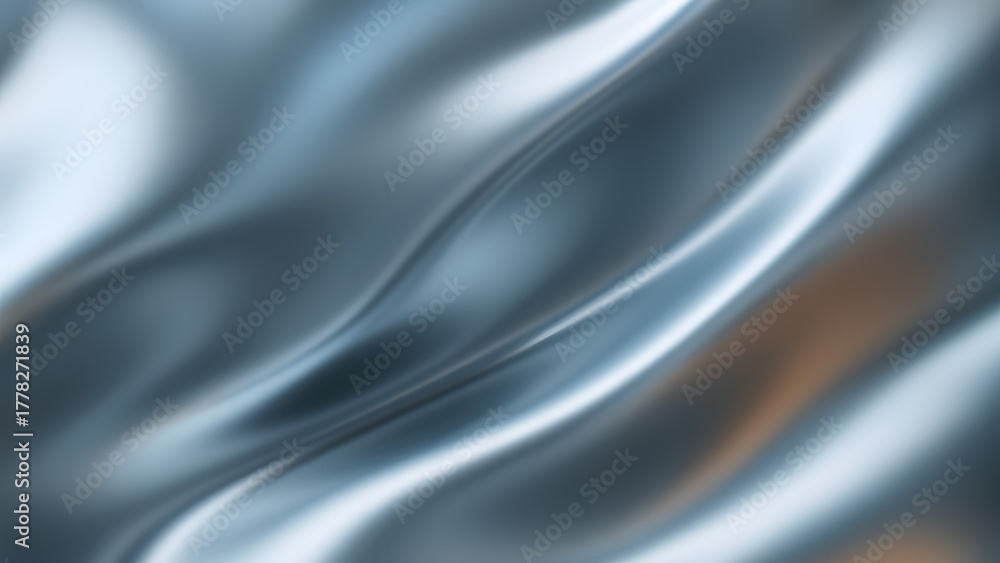 Obraz premium Silver-blue metallic satin waves texture