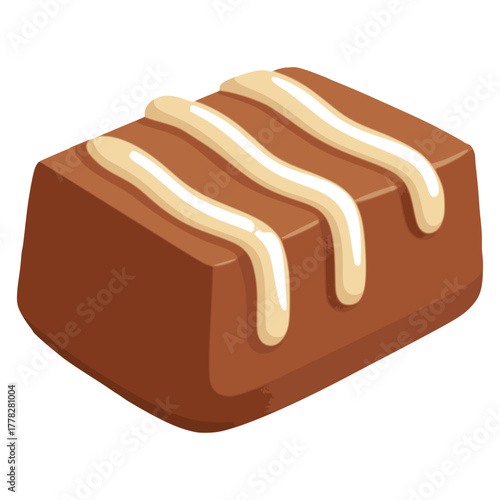 sweet chocolate praline candy snack flat color vector illustration template design