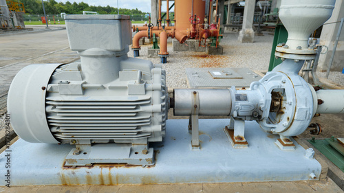 Induction motor installed in an industrial factory to convert electrical energy into mechanical energy,