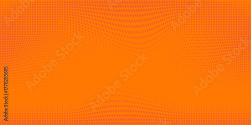 Dots halftone orange color pattern gradient texture with technology digital background