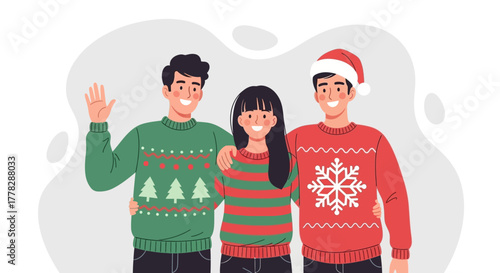 Festive Family Portrait in Winter Knitwear